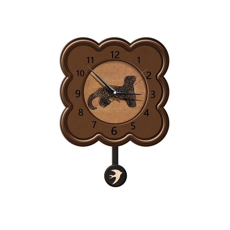 美拉德中古风钟表客厅装饰画复古艺术餐厅壁灯法式高级感挂画时钟