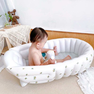 Nordic style baby bath tub pvc inflatable bathtub portable b