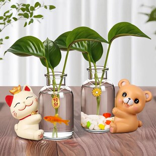 创意有趣旺柴小猫宠物绿植水培装饰品办公桌好物工位飘窗摆件用品