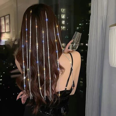 2021 New Flashing Diamond Chain Hairpin Braided Hair Headdre
