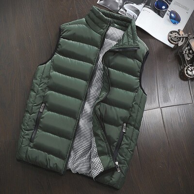 Vest Mens Korean Fashion Handsome Mens Warm Vest Padded Ve