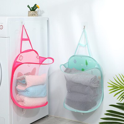 Foldable wall mounted dirty clothes basket, bathroom dirty