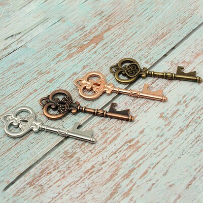 Antique Crown Key Bottle Opener Keychain Retro DIY Wedding G