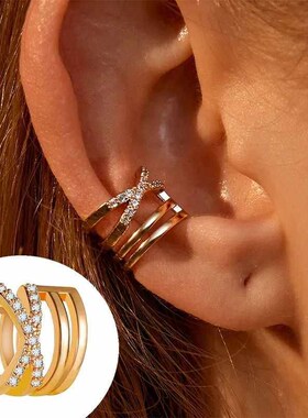 Punk Metal Zircon Ear Cuff Ear Clip for Women No Pierced C S