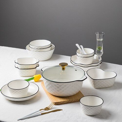 Ceramic Tableware Set Simple Nordic Style Home Bowl and Plat