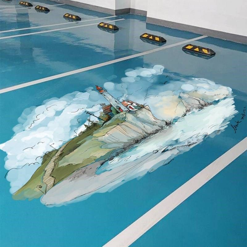3d立体新家车位库贴纸地面装饰个性卡通涂鸦手绘防水贴画地贴创意,家居饰品,文化墙贴,淘宝优惠券,粉丝福利购,淘宝优惠卷