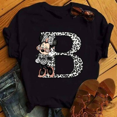 Custom Name Letter Combination Womens High Quality Print T-