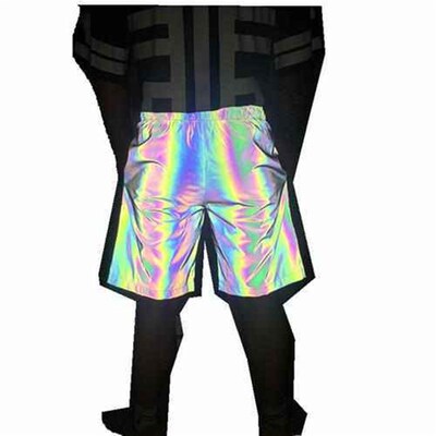 Reflective shorts large size loose men and women seven