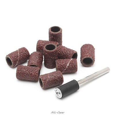 10Pcs 6mm Grit 80# Sanding Bands +3.17mm Mandrel Rotary Tool