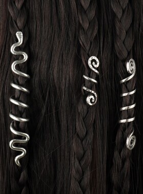 Viking Spiral Charms Beads for Hair Braids for Beard Hair Be