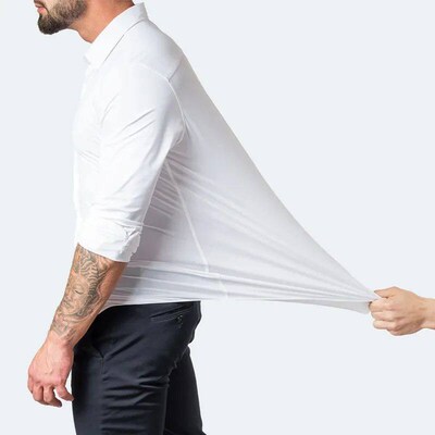 Spring Mens Social Shirt Slim Business Dress Shirts Male Lo