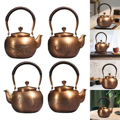 Copper Teapot Handmade Top Handle Kung Fu Teapot Vintage