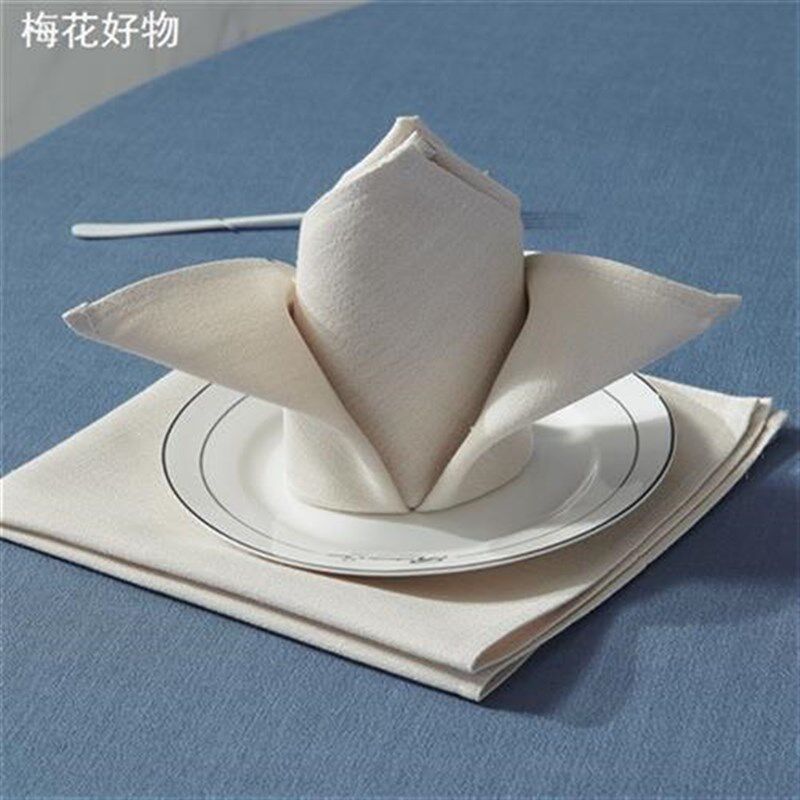 棉麻口布酒店专用小方巾宴会折花餐巾布西餐厅饭店口杯餐布餐垫