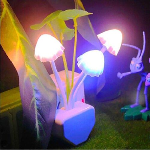 Night Light LED Mushroom Bedside Lamp EU / US Plug 7 Color