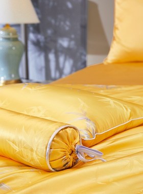 皇锦真丝桑波缎印花苦荞壳护颈荞麦枕头-竹韵HJ11732