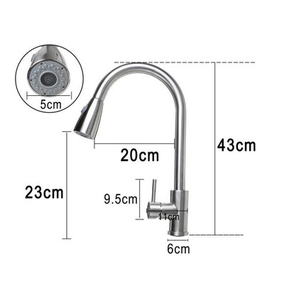 Pull Out Kitchen Sink Faucet Deck Mounted Stream Sprayer Kit