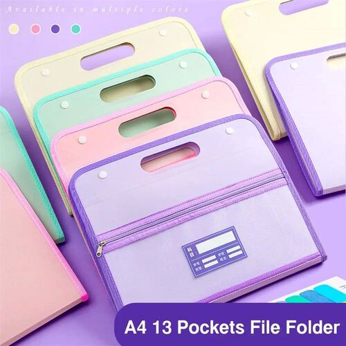 A4 13 Pockets File Folder Test Paper Storage Folder Waterpro