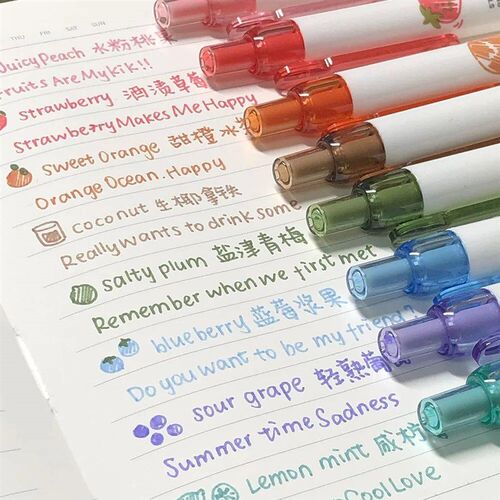 Creative 3D Fruit Sent Colored Gel Pens 0.5mm Smooth Writing