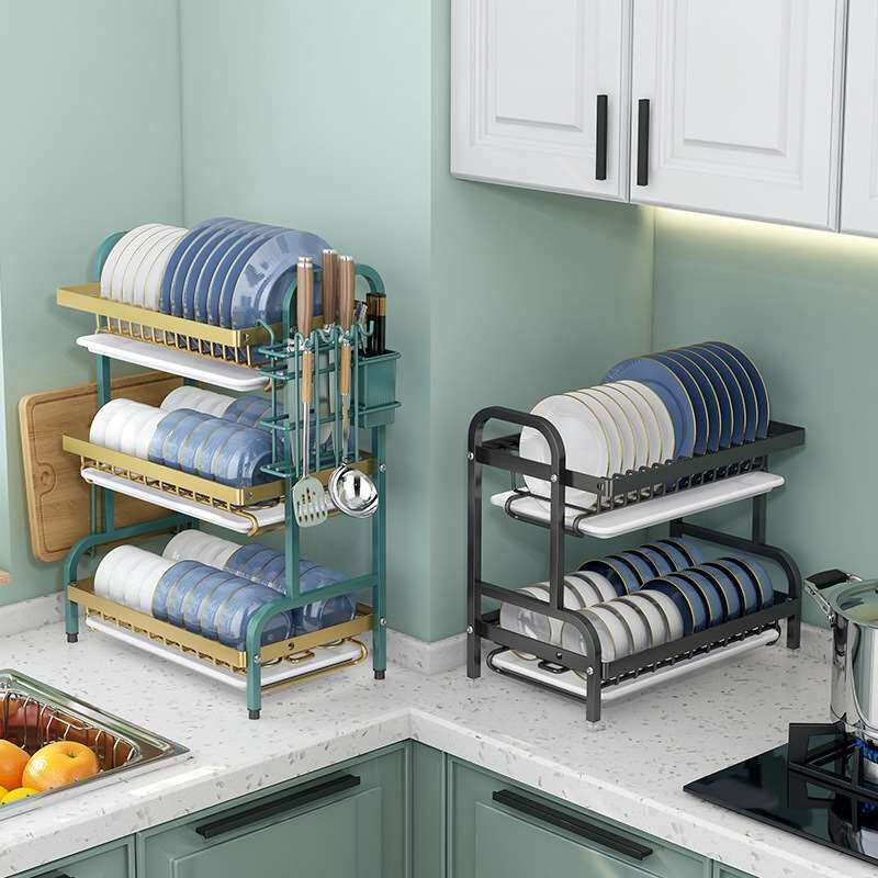 Kitchen Storage Rack Dish Storage Rack Household Bowl and Ch
