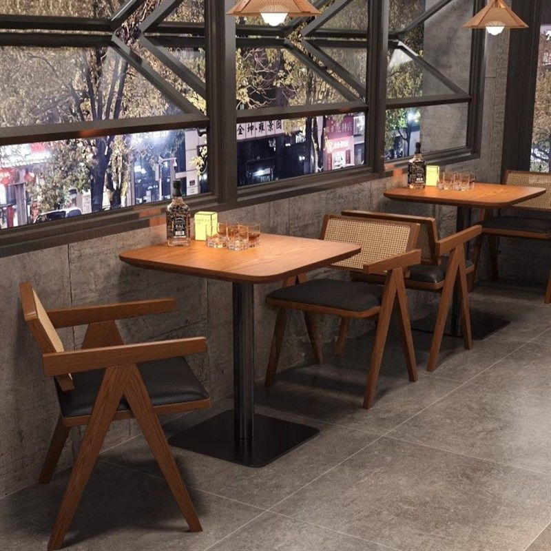 酒吧清吧小酒馆桌椅复古咖啡厅饭店商用餐饮店茶餐厅实木餐桌,商业/办公家具,商用餐椅,淘宝优惠券,粉丝福利购,淘宝优惠卷