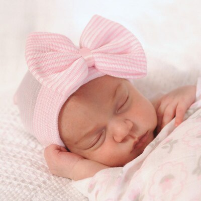 Cute Newborn Baby Knitted Pullover Cap Girls Comfy Big Bowkn