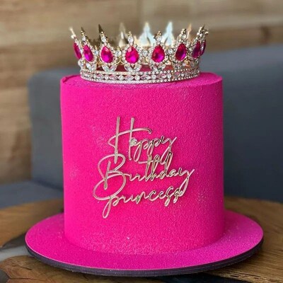 Cake Topper Acrylic Happy Birthday Queen Princess Suitable f