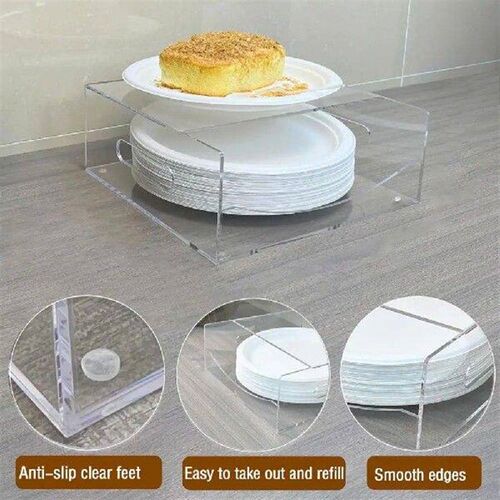 Picnic Paper Plate Organizer Acrylic Paper Plate Dispenser