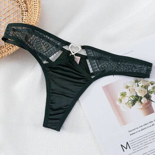 Free Size Low Rise Hollow Out Satin Panties Tangas Soft Seam