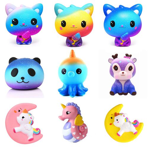 Kawaii Cartoon Galaxy Cute Deer Squishy cat jumbo Toys Slow