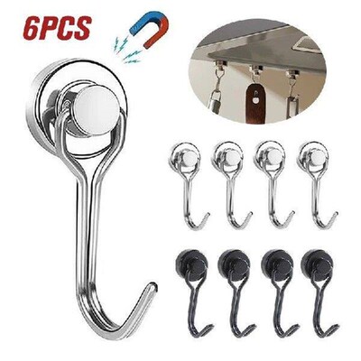 1/3/6PCS Magnetic Hook Refrigerator Door Strong Magnetic