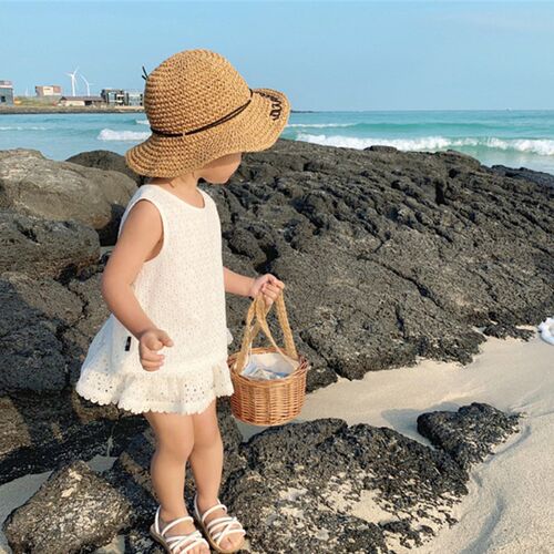 Girls 2021 Summer Clothing Sets Hollow Lace Suit  Baby Casua