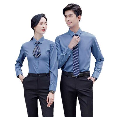 White Shirt Mens Long-sleeved Slim-fit Non-ironing New Busi