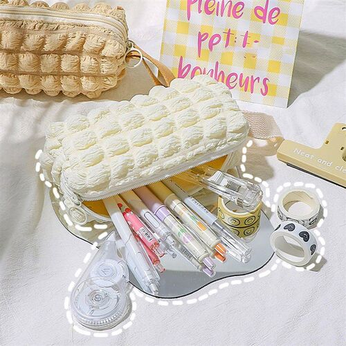 Kawaii Puffs Pencil Case Bag Cosmetic Girls Pen Pouch Box Cu
