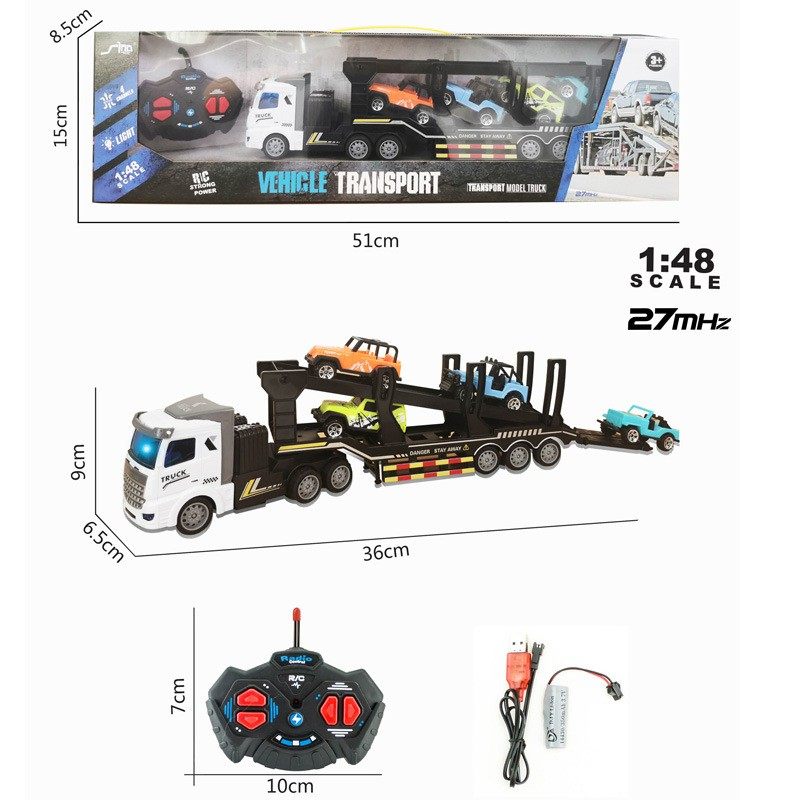 遥控平板车运输货柜运车重型半挂卡车工程汽车儿童充电动玩具男孩