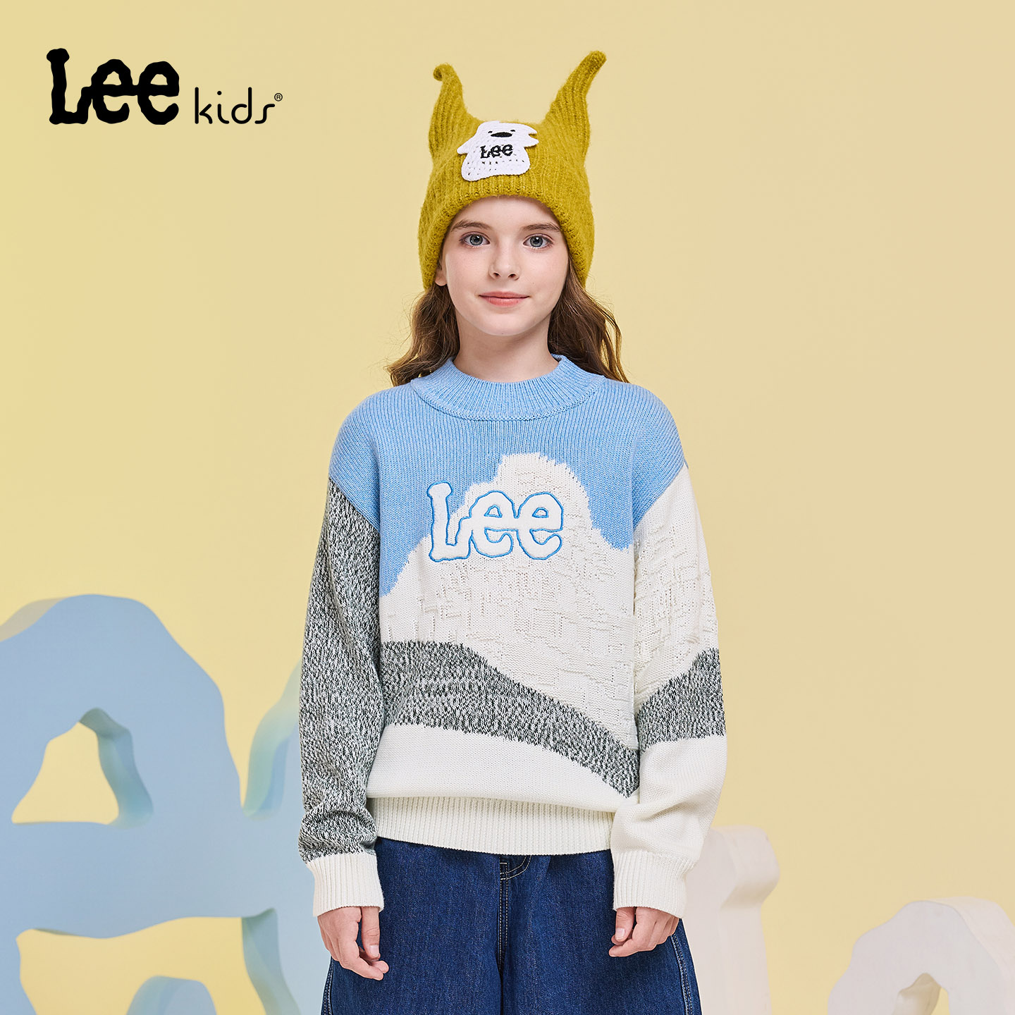 Leekids撞色拼接童针织衫