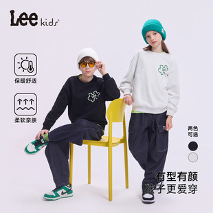 lee kids儿童春季新款圆领套头卫衣休闲时尚潮流男童女童长袖上衣