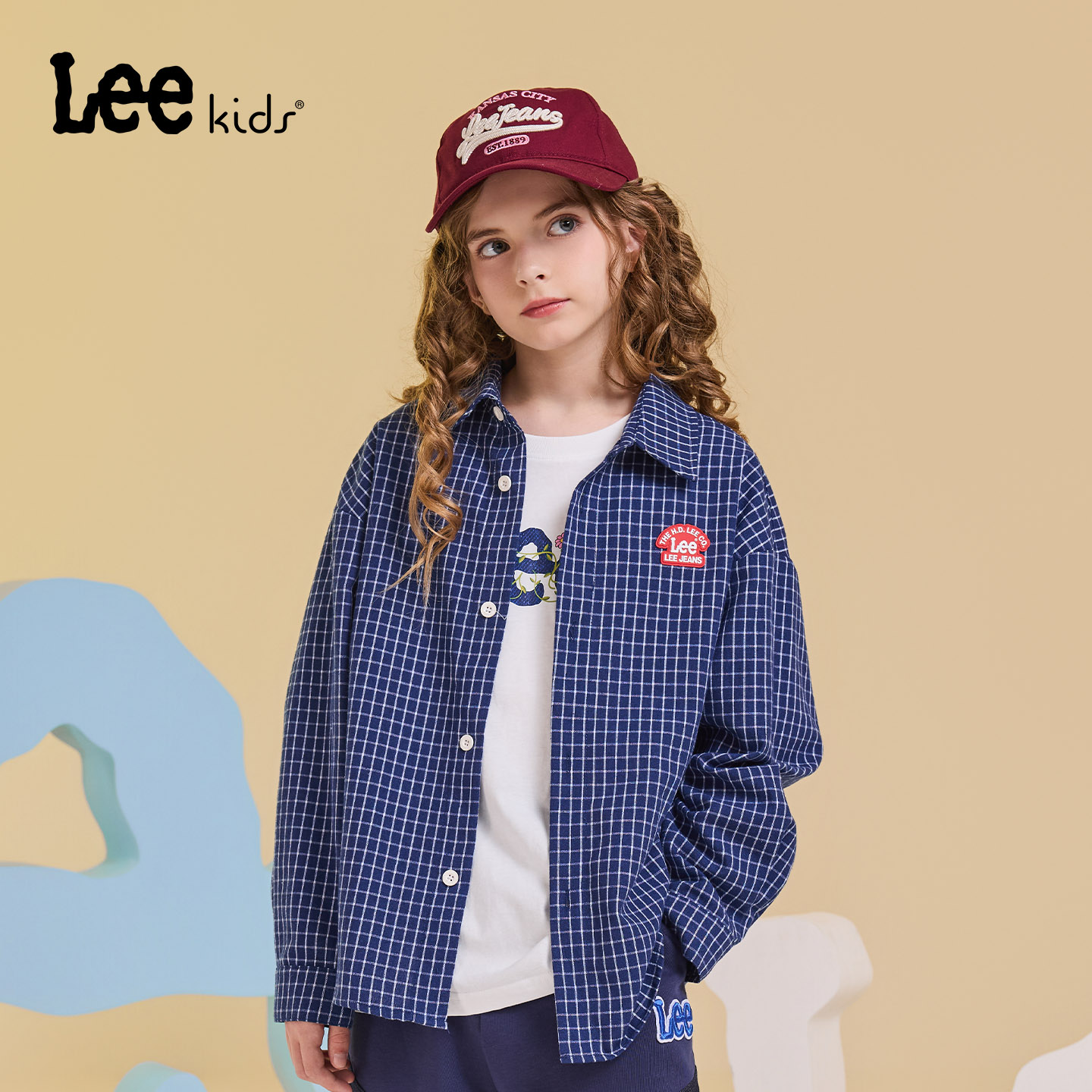 Leekids儿童格子长袖衬衫