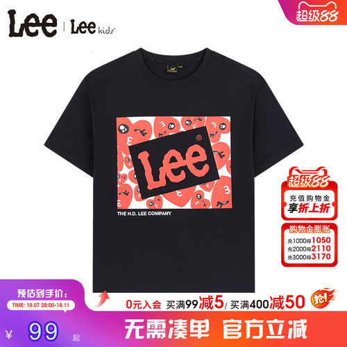 Leekids夏季短袖男女童T恤