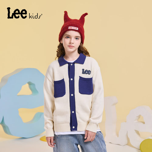 Leekids儿童Polo领针织开衫