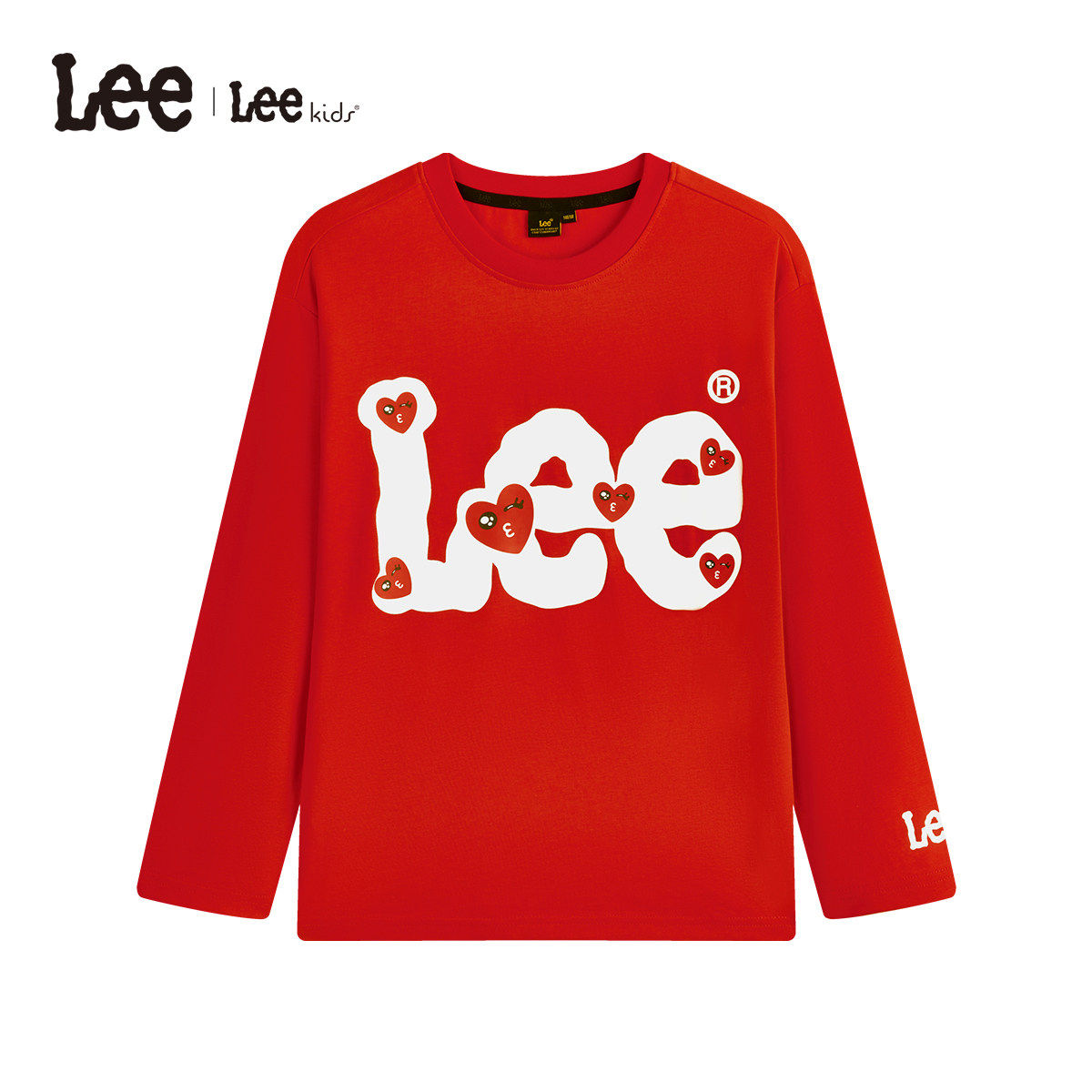 Lee kids儿童长袖T恤春秋新款圆领套头休闲宽松男童女童舒适上衣,童装/婴儿装/亲子装,T恤,淘宝优惠券,粉丝福利购,淘宝优惠卷