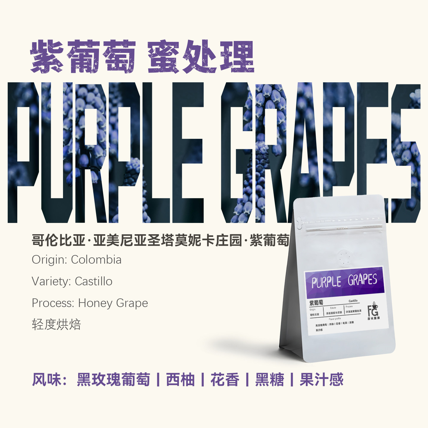 哥伦比亚紫葡萄手冲单品咖啡豆