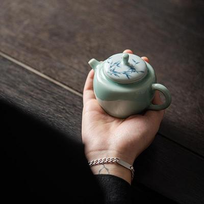 简龙泉青瓷纯手绘极小茶精壶高颜SLQ2023.值内可爱一人用小型致陶