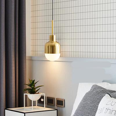 约现创意铁艺22202ins吊艺灯北欧代吧简台厨房餐厅卧室床头术黄铜