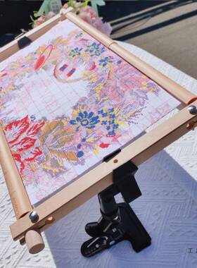 万向旋转金面绣夹字绣工具属夹子绣绷夹绣十框固F968888M定夹绣架