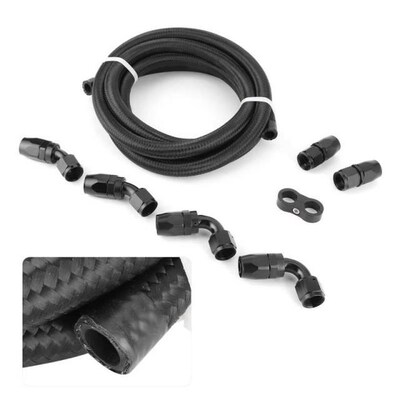 9.8ft 5/8 AN10 Braided Fuel Line Hose with Straight 45 Degre