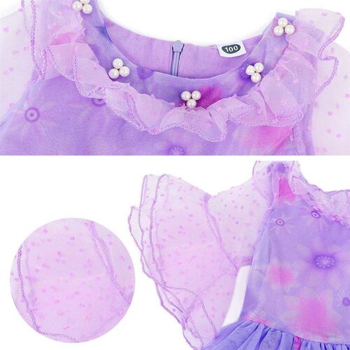Birthday Charm Girls Isabella Costume Fluffy Purple Layered