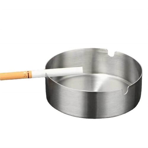 Stainless Steel Ashtray for Home Use, Windproof Design, Suit