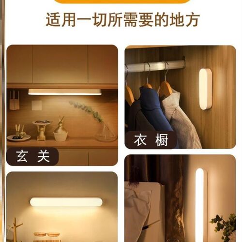 Motion Sensor LED Night Light USB Rechargeable Lamp感应灯