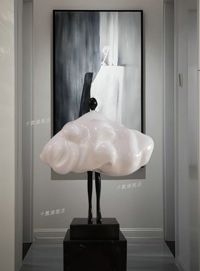 云朵人雕塑酒店大堂售楼处客厅大型装置艺术橱窗人物落地装饰摆件