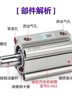 星辰气动CQS薄型气缸Q2B/3//100*10*15*20***75*100